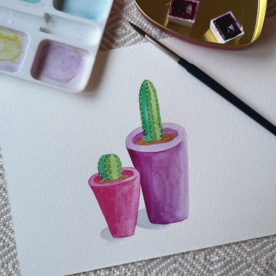 Aquarell Rotstielzchen