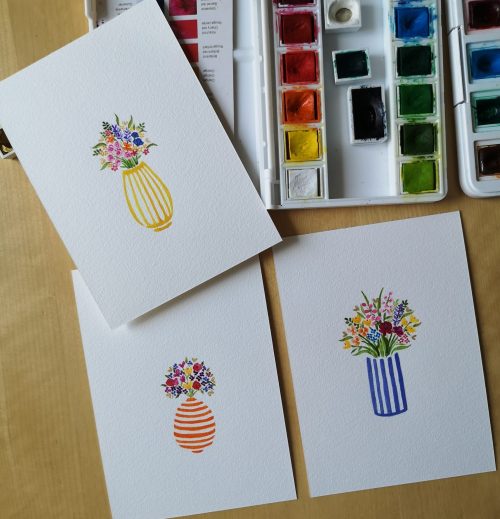 Aquarell Blumenvase